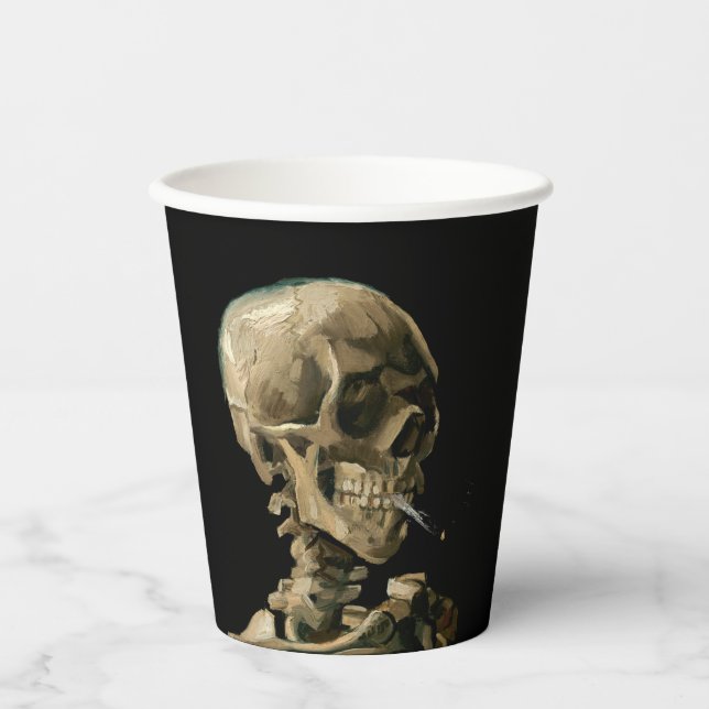 Vincent van Gogh - Skull mit brennender Zigarette Pappbecher (Vorderseite)