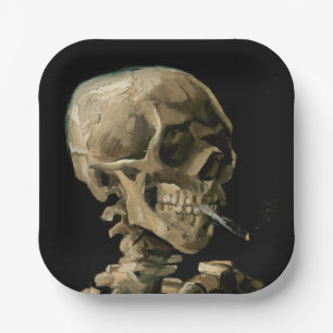 Vincent van Gogh - Skull mit brennender Zigarette Pappteller