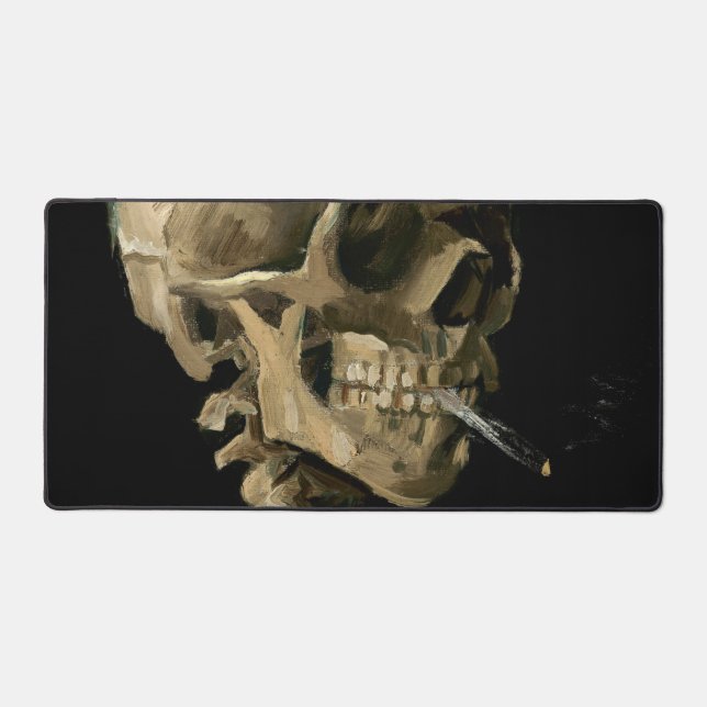 Vincent van Gogh - Skull mit brennender Zigarette Schreibtischunterlage (Vorderseite)