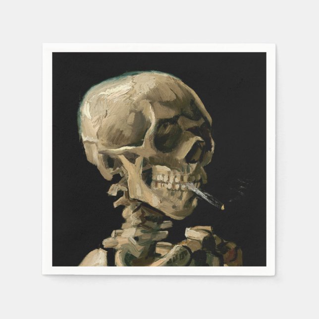 Vincent van Gogh - Skull mit brennender Zigarette Serviette (Vorderseite)