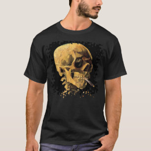 Vincent Van Gogh - Skull mit brennender Zigarette T-Shirt