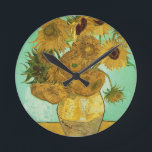 Vincent van Gogh | Sonnenblumen, 1888 Runde Wanduhr<br><div class="desc">Bildauflistungsnummer: BAL20294 Sonnenblumen,  1888 (Öl auf Leinwand). Gogh,  Vincent van (1853-1890) Öl auf Leinwand. Neue Pinakothek,  München,  Deutschland . 1888</div>