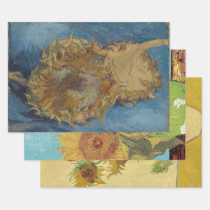 Vincent Van Gogh -  Sonnenblumen Auswahl Geschenkpapier Set