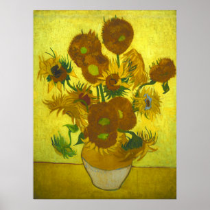 Vincent van Gogh - Sonnenblumen des Vasen-12 Poster