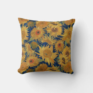 Vincent Van Gogh Sonnenblumen Marineblau Gelb Kissen