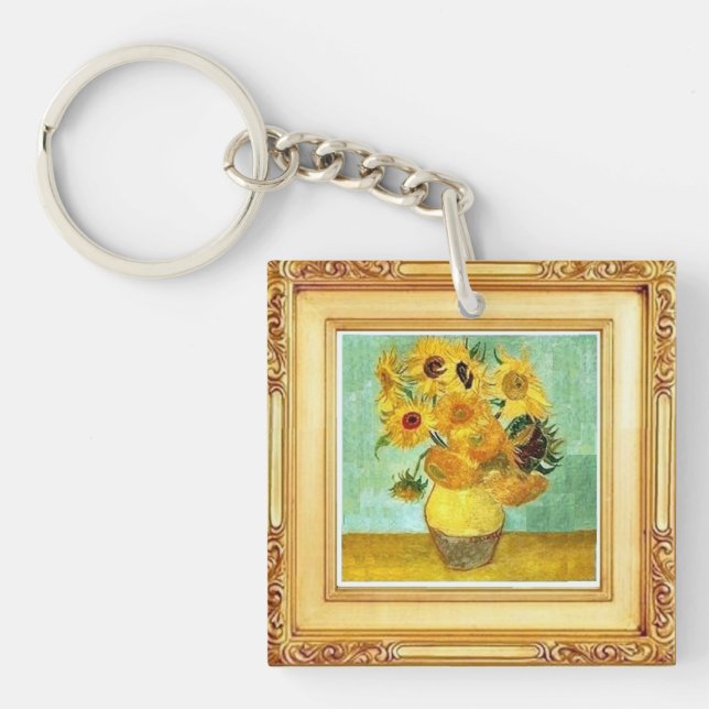 Vincent Van Gogh - Sonnenblumen Schlüsselkette Schlüsselanhänger (Vorderseite)