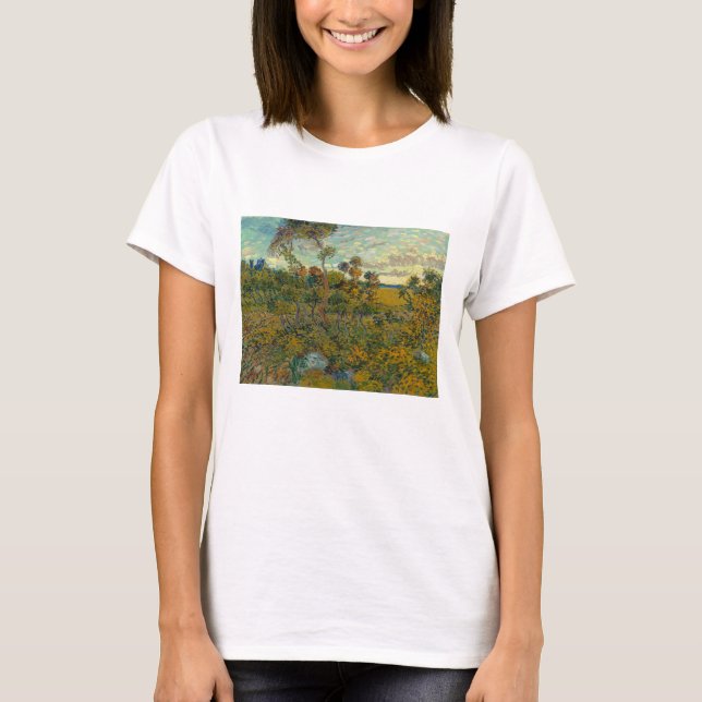 Vincent Van Gogh, Sonnenuntergang in Montmajour T-Shirt (Vorderseite)