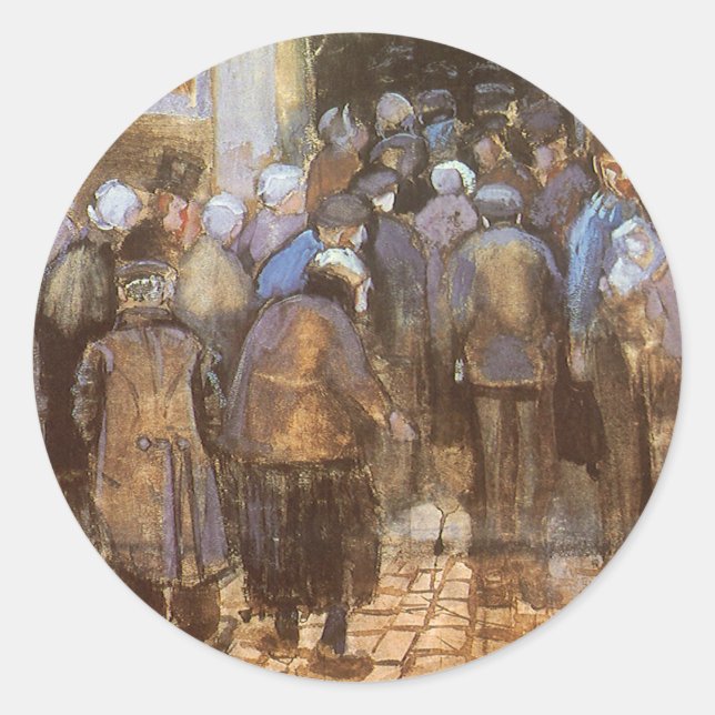 Vincent van Gogh Staat Lottery Office (Poor Money) Runder Aufkleber (Vorderseite)