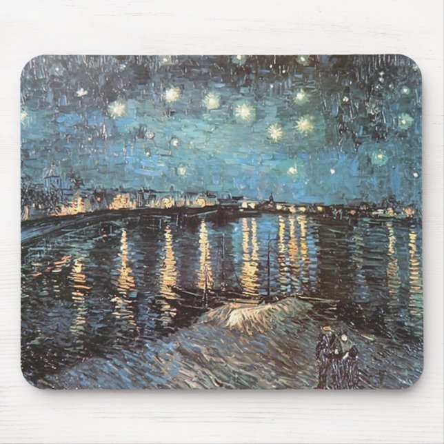 Vincent van Gogh - Starlight über der Rhône Mousepad (Vorne)