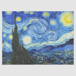 Vincent Van Gogh Starry Night Blue Yellow Seidenpapier
