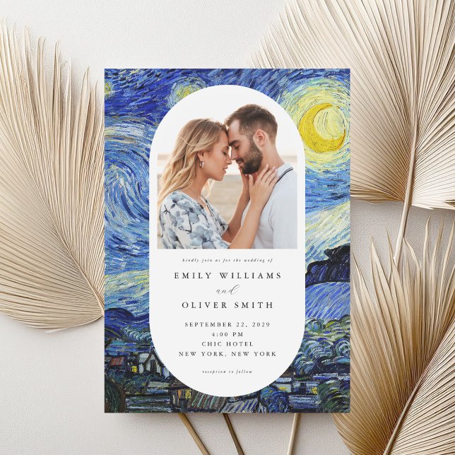 Vincent Van Gogh Starry Night Foto Wedding Einladung (Von Creator hochgeladen)