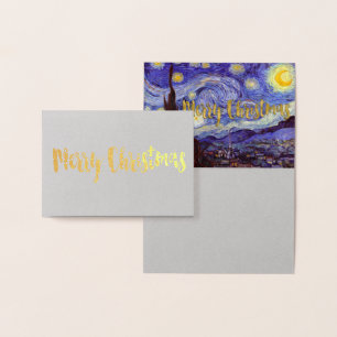 Vincent Van Gogh Starry Night Frohe Weihnachten Go Folienkarte