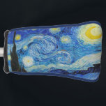 Vincent Van Gogh Starry Night Golf Headcover<br><div class="desc">Dieser Golfkopf-Cover ist mit dem Bild Starry Night von Vincent van Gogh von 1889 ausgestattet. Es zeigt eine Szene, die von der Aussicht aus seinem Schlafzimmer in dem Asyl, in dem er bleibe, basiert. Es verwendet reiche blaue Pigmente und ziemlich seltene indische gelbe Pigmente. Überraschenderweise scheint es ihm nicht besonders...</div>