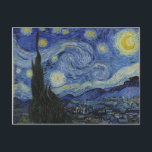 Vincent Van Gogh - Starry Night. Kunstmalerei Postkarte<br><div class="desc">Vincent Van Gogh - Starry Night Malerei.
Klassische Kunstwerke eines der weltberühmtesten Maler.
Schöne Farben und Wirbel!</div>