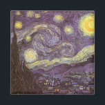 Vincent van Gogh - Starry Night Magnet<br><div class="desc">Die Starry Night (1889) von Vincent van Gogh ist ein Vintager Post-Impressionismus der Kunstlandschaft Landschaftsmalerei. Der Blick auf eine Stadt in einem Tal bei Nacht mit den Wolken, den Sternen und einem schönen goldgelben Halbmond. Es wurde im Laufe des Tages aus der Erinnerung gemalt und ist van Goghs bekanntestes Gemälde....</div>