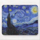 Vincent Van Gogh "Starry Night" Mousepad<br><div class="desc">Ein Mousepad des schönen Gemäldes "Starry Night" des berühmten Impressionisten Vincent Van Gogh. "Starry Night" wurde im Juni 1889 in Saint-Rémy, Frankreich, mit Öl auf Leinwand gemalt. Macht ein großartiges Geschenk!</div>