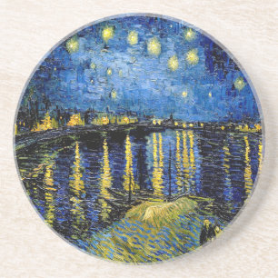 Vincent Van Gogh Starry Night Over the Rhone 1888 Sandstein Untersetzer