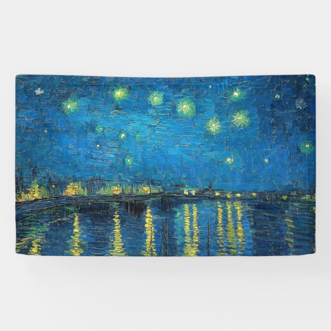 Vincent Van Gogh Starry Night Over the Rhone Banner (Horizontal)