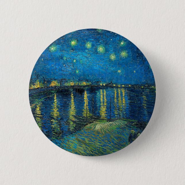 Vincent Van Gogh Starry Night Over the Rhone Button (Vorderseite)