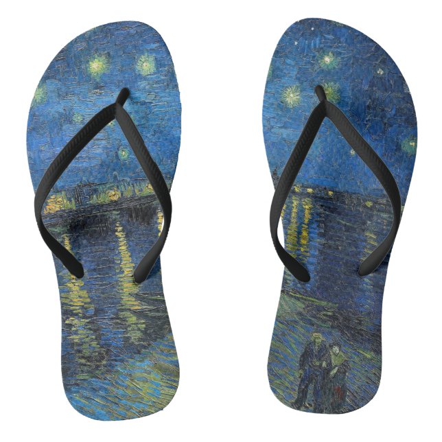 Vincent van Gogh - Starry Night Over the Rhone Flip Flops (Fußbett)