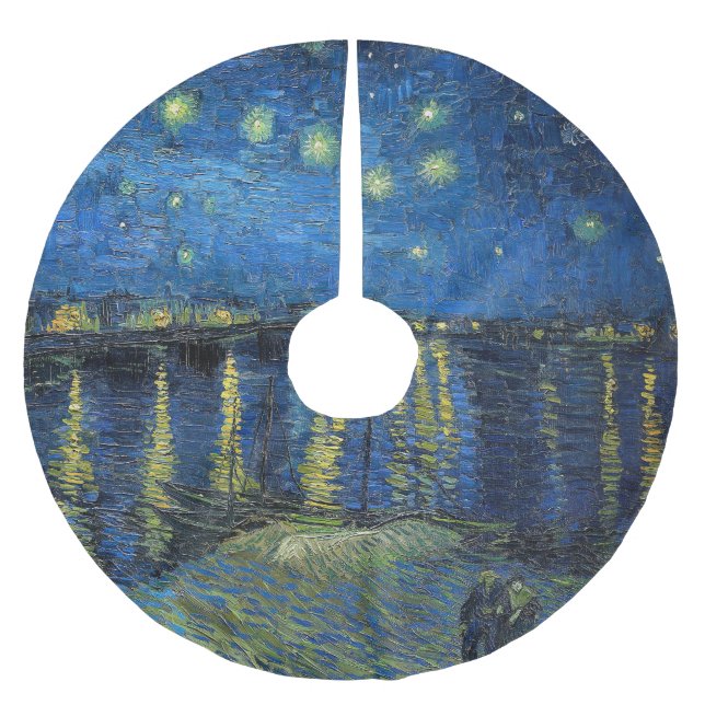 Vincent van Gogh - Starry Night Over the Rhone Polyester Weihnachtsbaumdecke (Vorderseite)