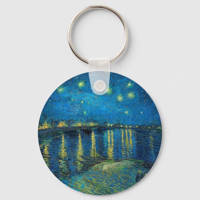 Vincent Van Gogh Starry Night Over the Rhone Schlüsselanhänger (Vorderseite)