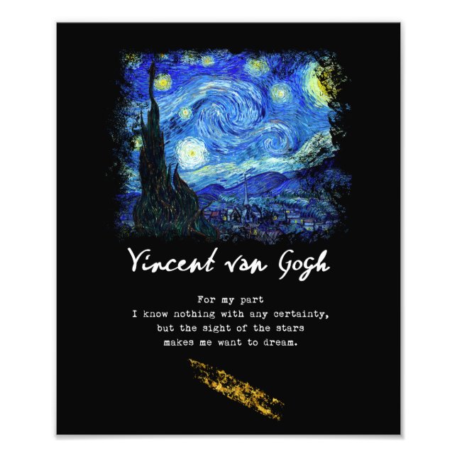 Vincent Van Gogh. Starry Night Painting Poem Art Fotodruck (Vorne)