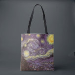 Vincent van Gogh - Starry Night Tasche<br><div class="desc">Die Starry Night (1889) von Vincent van Gogh ist ein Vintager Post-Impressionismus der Kunstlandschaft Landschaftsmalerei. Der Blick auf eine Stadt in einem Tal bei Nacht mit den Wolken, den Sternen und einem schönen goldgelben Halbmond. Es wurde im Laufe des Tages aus der Erinnerung gemalt und ist van Goghs bekanntestes Gemälde....</div>