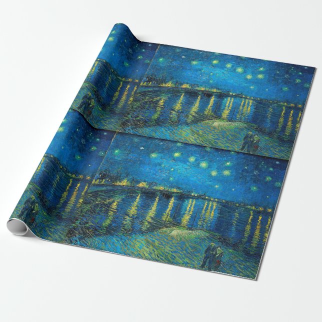 Vincent Van Gogh Starry Night über der Rhone Geschenkpapier (Ungerollt)