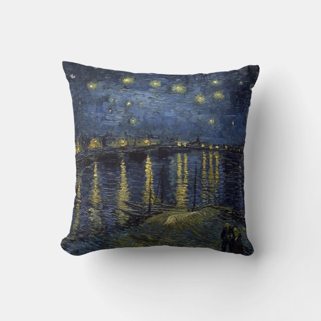 Vincent van Gogh Starry Night über der Rhone Kissen (Vorderseite)