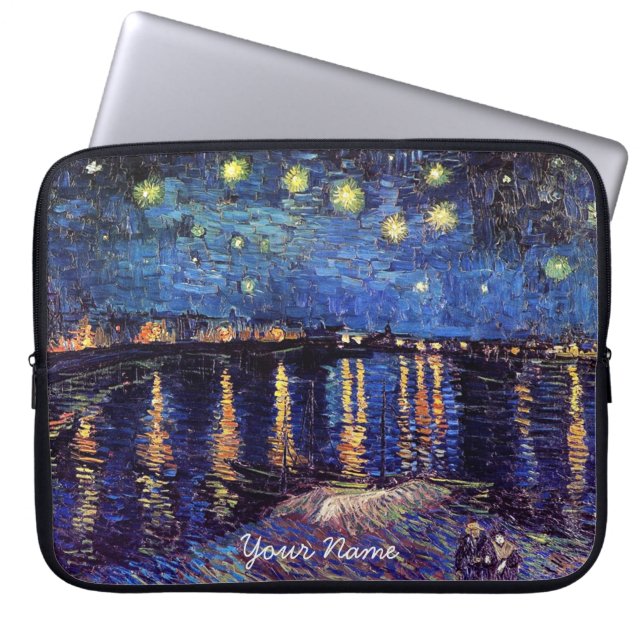 Vincent van Gogh, Starry Night über der Rhone Laptopschutzhülle (Vorderseite)