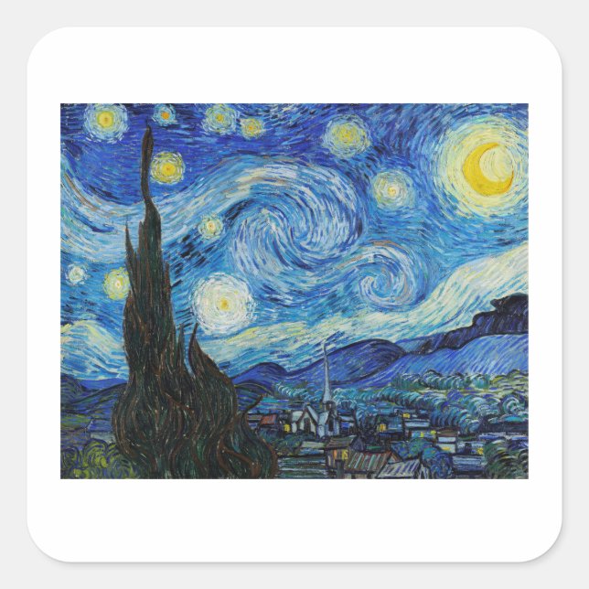 VINCENT VAN GOGH "STARRY NIGHT UMSCHLAG AUFKLEBER (Vorderseite)