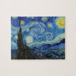 Vincent Van Gogh Starry Night Vintag Kunstkunst<br><div class="desc">Vincent Van Gogh Starry Night Vintag Fine Art Jigsaw Puzzle.</div>