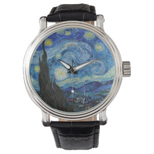 Vincent Van Gogh Starry Night Vintag Kunstkunst Armbanduhr