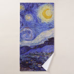 Vincent Van Gogh Starry Night Vintag Kunstkunst Badehandtuch<br><div class="desc">Vincent van Gogh Starry Night Fine Art Painting Starry Night ist ein Gemälde des niederländischen post-impressionistischen Künstlers Vincent van Gogh. Der blaue Nachthimmel ist voll von wirbelnden Wolken, Sternen und einem hellen Halbmond. Die Sternennacht ist die einzige Nacht in der Serie von Ausblicken aus seinem Schlafzimmerfenster. Bewegung: Post-Impressionismus. Schöne, kunstvoll...</div>