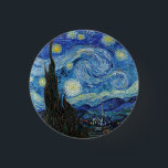 Vincent Van Gogh Starry Night Vintag Kunstkunst Button<br><div class="desc">Vincent Van Gogh Starry Night Vintag Fine Art Button</div>