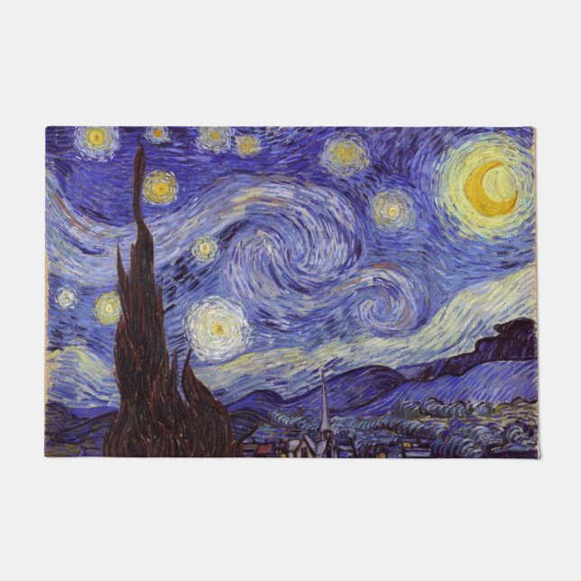 Vincent Van Gogh Starry Night Vintag Kunstkunst Fußmatte (Vorderseite)