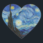 Vincent Van Gogh Starry Night Vintag Kunstkunst Herz-Aufkleber<br><div class="desc">Vincent Van Gogh Starry Night Vintag Fine Art Heart Sticker</div>