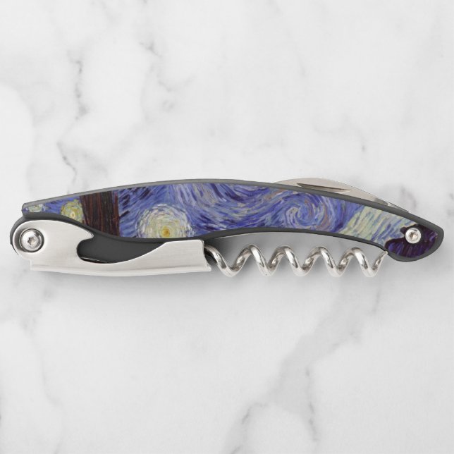 Vincent Van Gogh Starry Night Vintag Kunstkunst Kellnermesser (Vorderseite)
