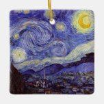 Vincent Van Gogh Starry Night Vintag Kunstkunst Keramikornament<br><div class="desc">Vincent van Gogh Starry Night Fine Art Painting Starry Night ist ein Gemälde des niederländischen post-impressionistischen Künstlers Vincent van Gogh. Der blaue Nachthimmel ist voll von wirbelnden Wolken, Sternen und einem hellen Halbmond. Die Sternennacht ist die einzige Nacht in der Serie von Ausblicken aus seinem Schlafzimmerfenster. Bewegung: Post-Impressionismus. Schöne, kunstvoll...</div>