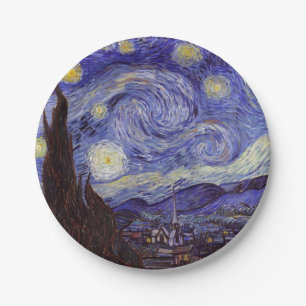 Vincent Van Gogh Starry Night Vintag Kunstkunst Pappteller