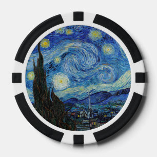 Vincent Van Gogh Starry Night Vintag Kunstkunst Pokerchips