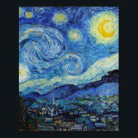 Vincent Van Gogh Starry Night Vintag Kunstkunst Poster<br><div class="desc">Vincent Van Gogh Starry Night Vintag Fine Art Poster</div>