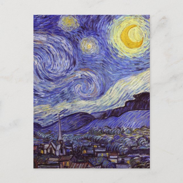 Vincent Van Gogh Starry Night Vintag Kunstkunst Postkarte (Vorderseite)