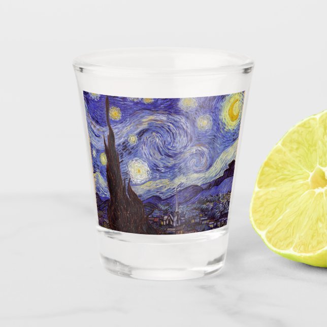 Vincent Van Gogh Starry Night Vintag Kunstkunst Schnapsglas (Vorderseite)