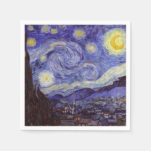 Vincent Van Gogh Starry Night Vintag Kunstkunst Serviette (Vorderseite)