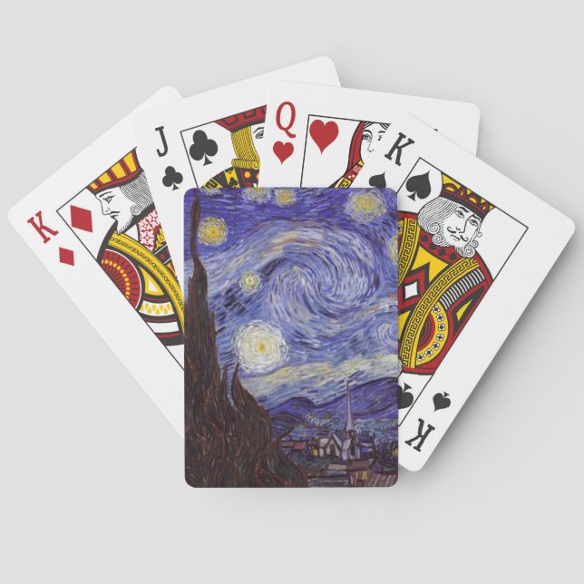 Vincent Van Gogh Starry Night Vintag Kunstkunst Spielkarten (Rückseite)