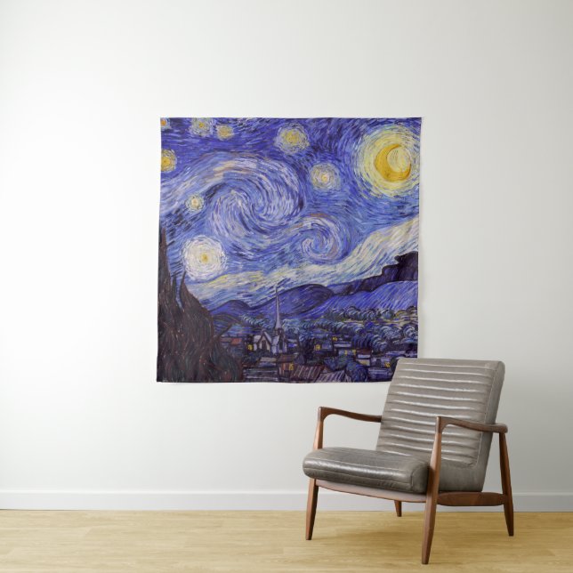Vincent Van Gogh Starry Night Vintag Kunstkunst Wandteppich (Beispiel (Horizontal))