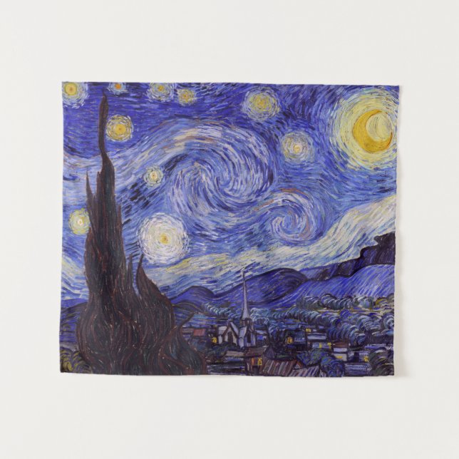 Vincent Van Gogh Starry Night Vintag Kunstkunst Wandteppich (Vorderseite (Horizontal))
