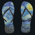Vincent Van Gogh Starry Night Vintage Kunstgeschic Flip Flops<br><div class="desc">Vincent Van Gogh Starry Night Vintag Fine Art Flip Flops</div>